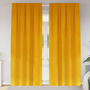 Blackout Curtains with top tape 2 pcs Mustard Yellow Velvet V3686 Vetonek