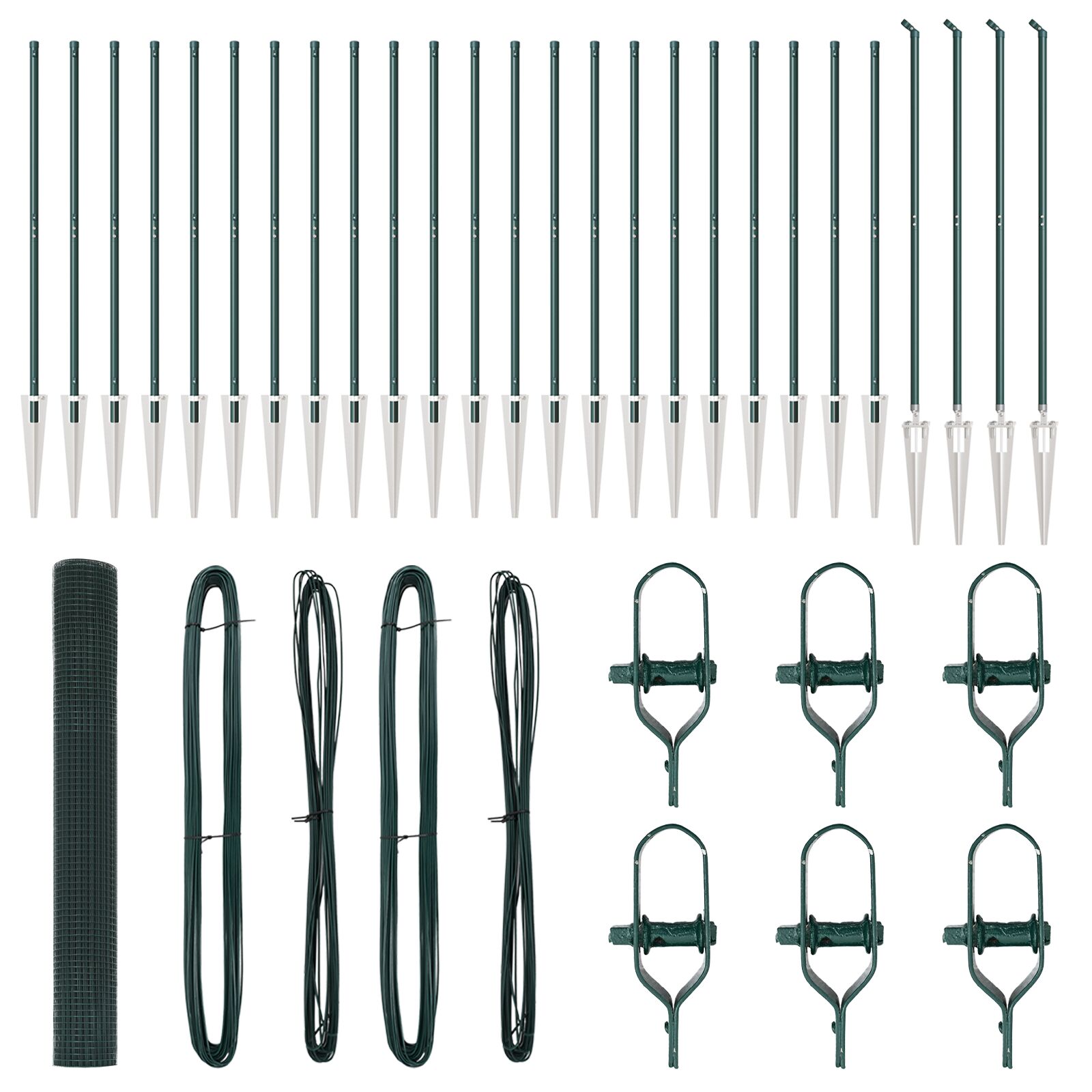 Cerca de Malla Soldada  con 13 Postes de Punta Verde 1.4x50 m de Acero V2881 Vetonek