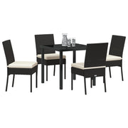 Conjunto de Comedor de Jardín  5 Piezas Negro Poliratán V1472 Vetonek