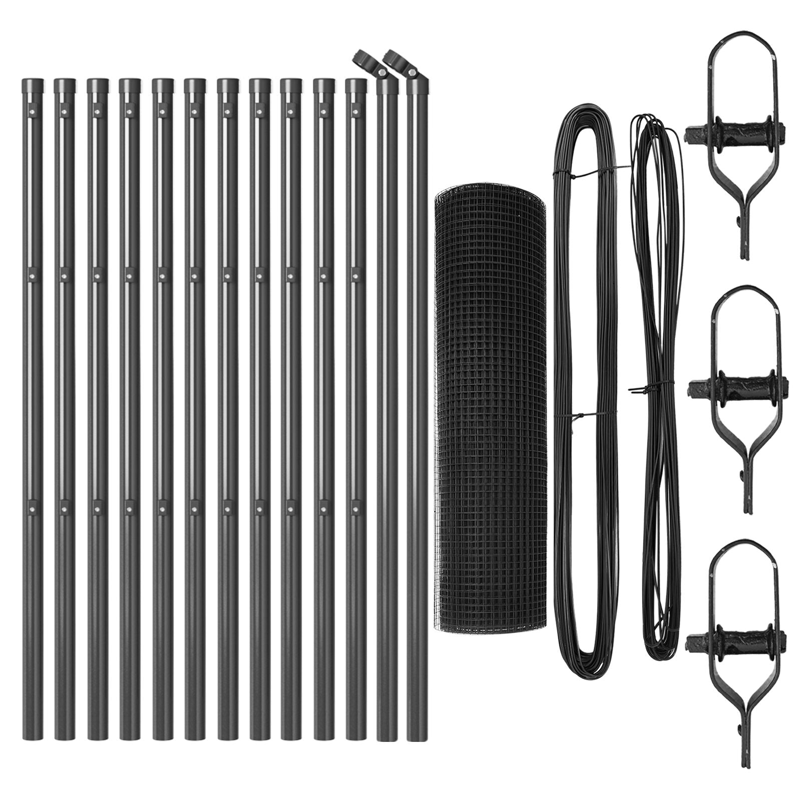 Cerca de Alambre Soldada  con 13 Postes Gris 0.6x25 m Acero V0009 Vetonek