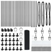 Cerca de Malla Soldada  con 13 Postes con Bridas Gris 0.4x50 m de Acero V7381 Vetonek