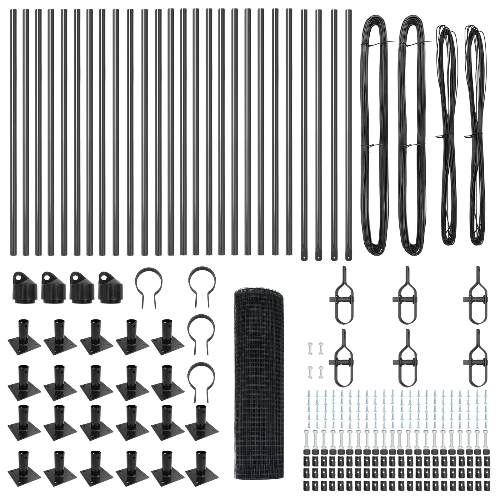 Cerca de Malla Soldada  con 13 Postes con Bridas Gris 0.4x50 m de Acero V7381 Vetonek
