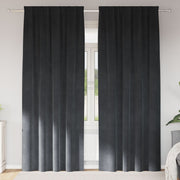 Blackout Curtains with Top Tape 2 pcs of Light Gray Velvet V3532 Vetonek