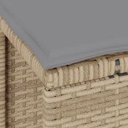 Conjunto de Comedor de Jardín de 3 Piezas con Cojines Beige de Ratán Polímero y Acacia V0117 Vetonek