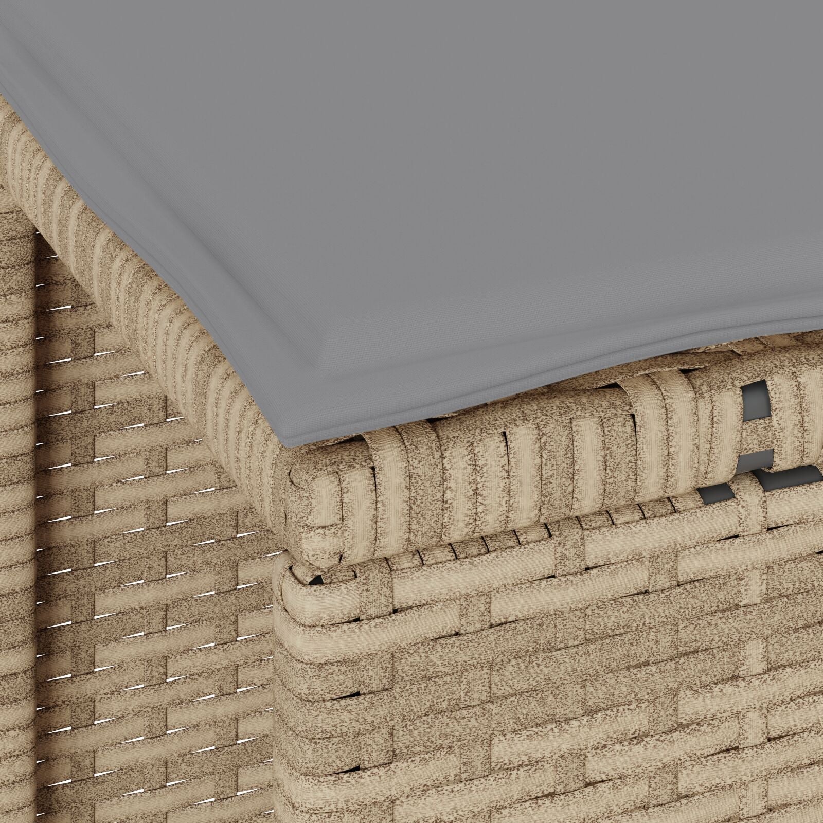 Conjunto de Comedor de Jardín de 3 Piezas con Cojines Beige de Ratán Polímero y Acacia V0117 Vetonek