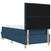 Bed frame with mattress Set of 2 Blue Fabric 90 x 190 cm V2370 Vetonek