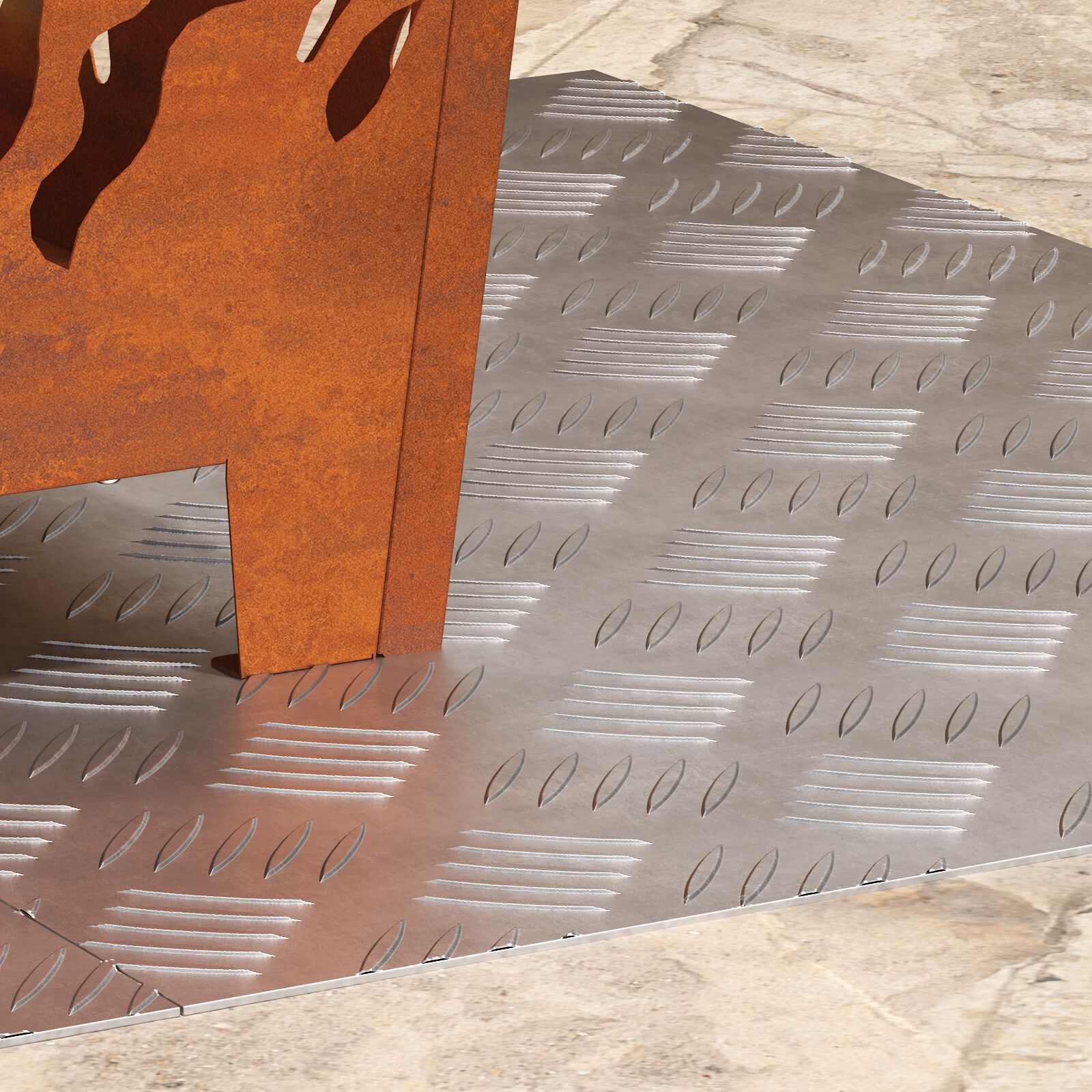 Assiettes en aluminium 2 pcs antidérapantes 70x50 cm V7608 Vetonek