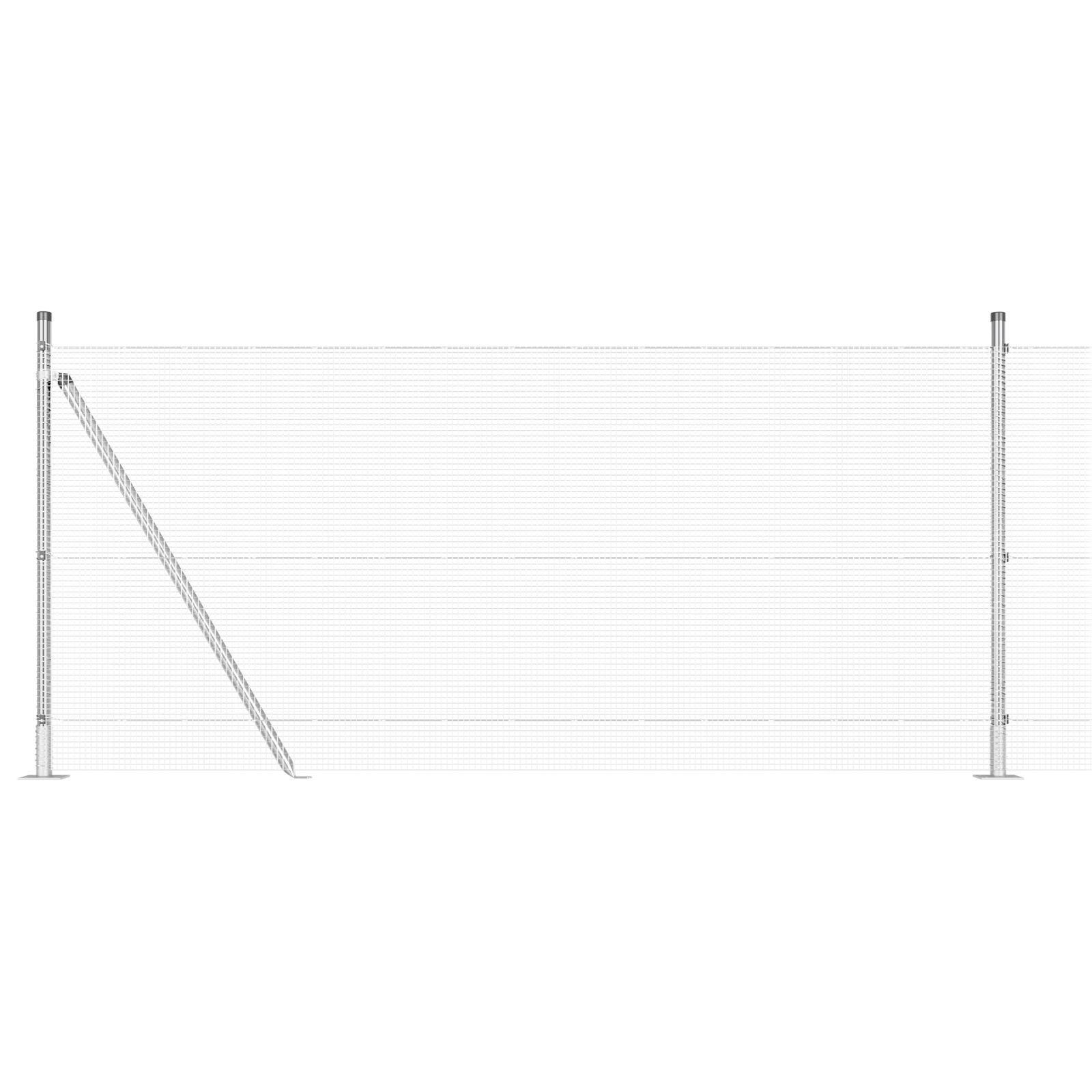 Cerca de Malla Soldada de  con 13 Postes Alabeados 1x50 m de Acero Galvanizado V5141 Vetonek