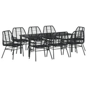 Set de Comedor de Jardín de 9 Piezas Negro Poliratán V7671 Vetonek