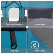 Camping Tent with Blue Windows 12 Persons Waterproof V5094 Vetonek