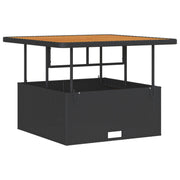 Conjunto de Comedor de Jardín de 3 Piezas con Cojines Negros de Poliratán y Acacia V0094 Vetonek