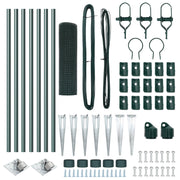 Cerca Metálica Soldada con 7 Postes en Punta Verde 0.4x10 m Acero V1945 Vetonek