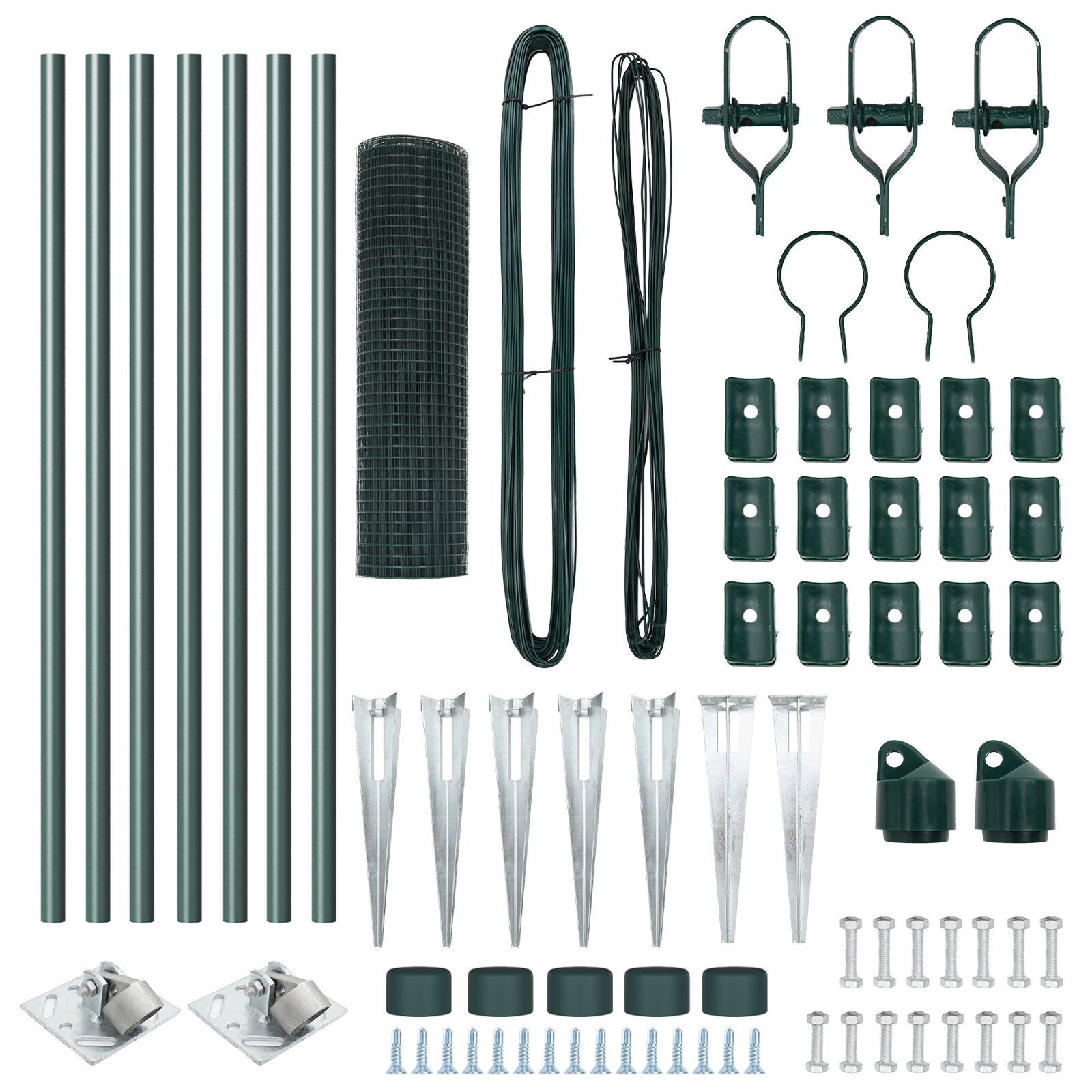 Cerca Metálica Soldada con 7 Postes en Punta Verde 0.4x10 m Acero V1945 Vetonek
