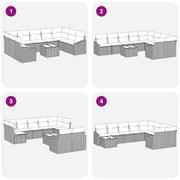 Conjunto de Sofás de Jardín de 10 Piezas con Cojines Gris Ratán Polietileno V4786 Vetonek