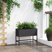 Jardinera Elevada 60x26x45 cm Acero Negro V9715 Vetonek