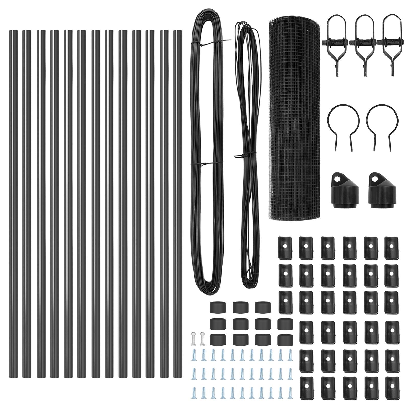 Cerca de Alambre Soldada  con 13 Postes Gris 0.6x25 m Acero V0009 Vetonek