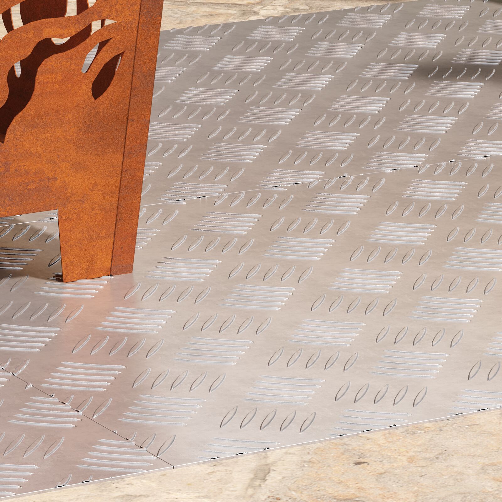 Plaques antidérapantes en aluminium - 4 pcs de 90x50 cm V7691 Vetonek