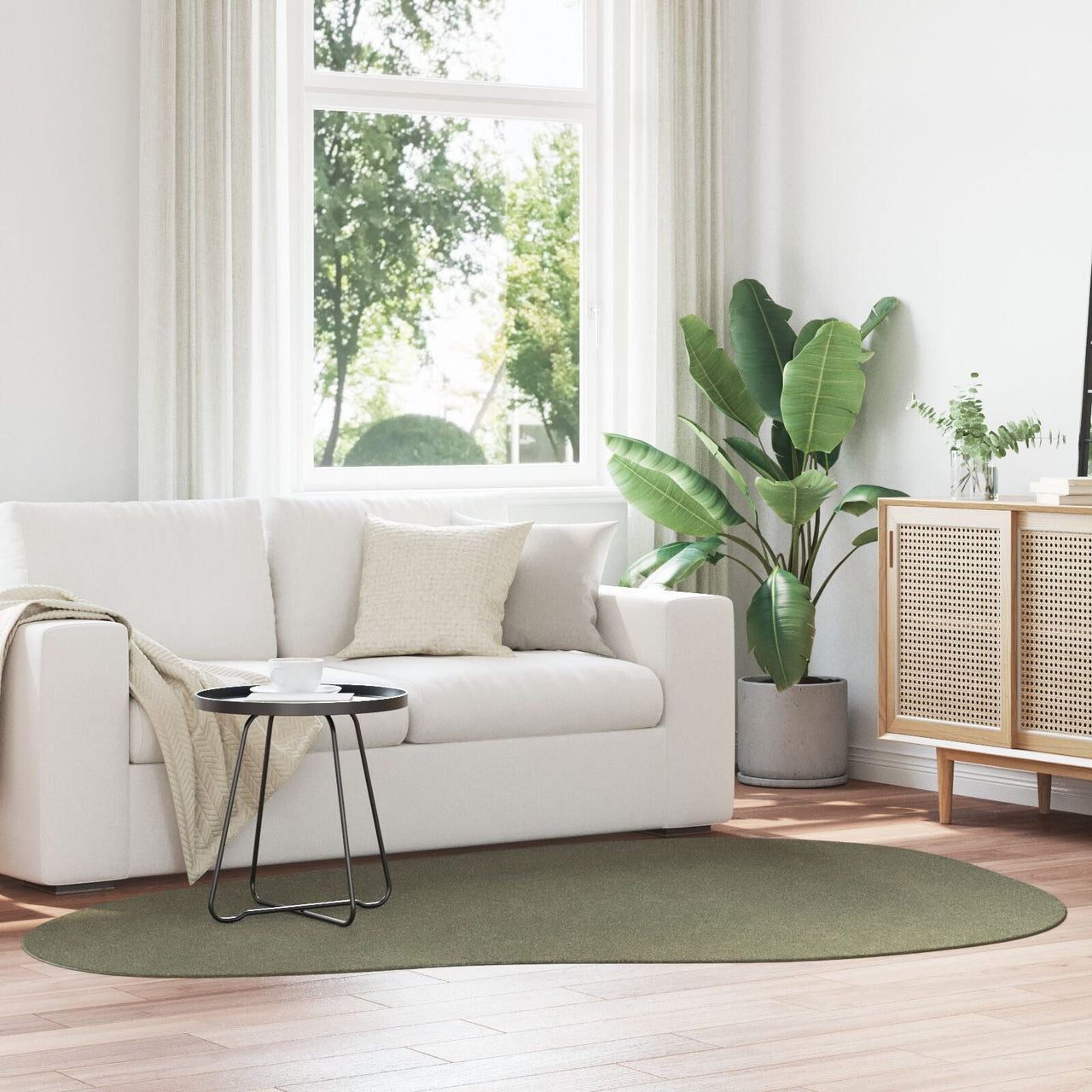 Alfombra  ""HUARTE"" de pelo corto, suave y lavable, verde bosque 160x230 cm V6553 Vetonek