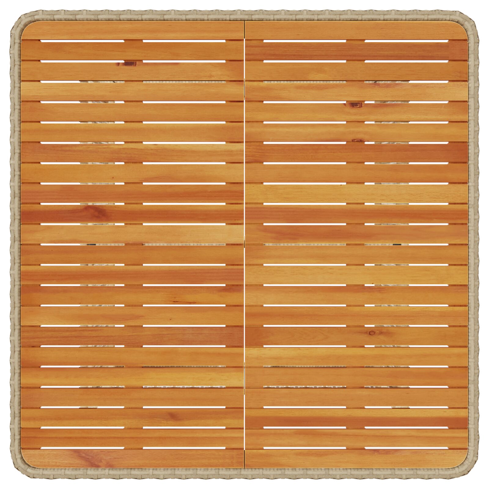 Conjunto de Comedor de Jardín de 3 Piezas con Cojines Beige de Ratán Poliéster y Acacia V0155 Vetonek