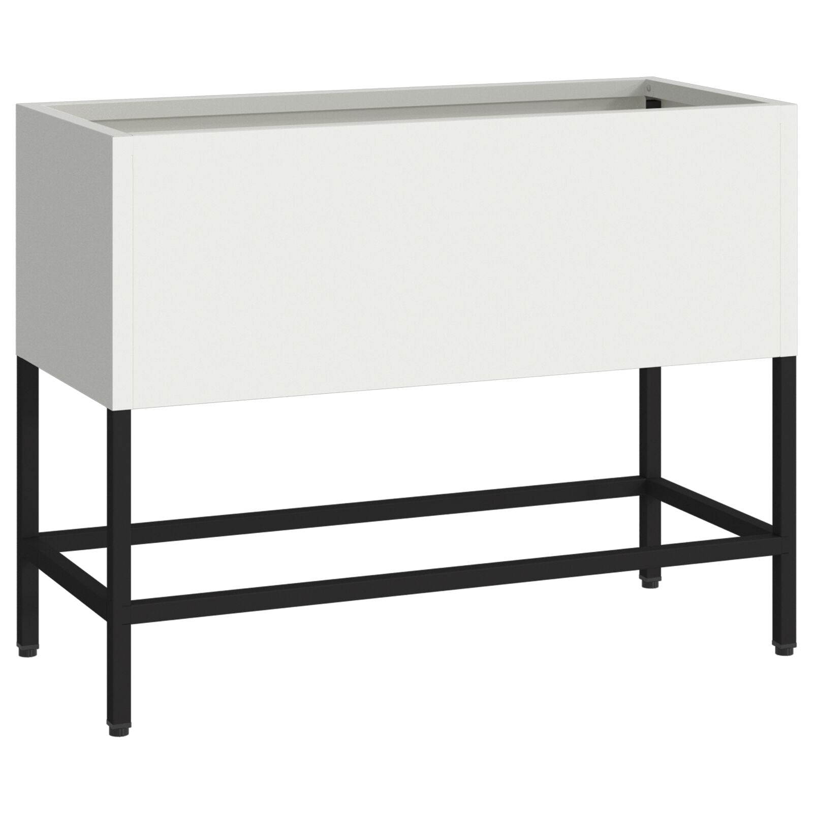 Jardinera Elevada 60x26x45 cm Acero Blanco V9722 Vetonek