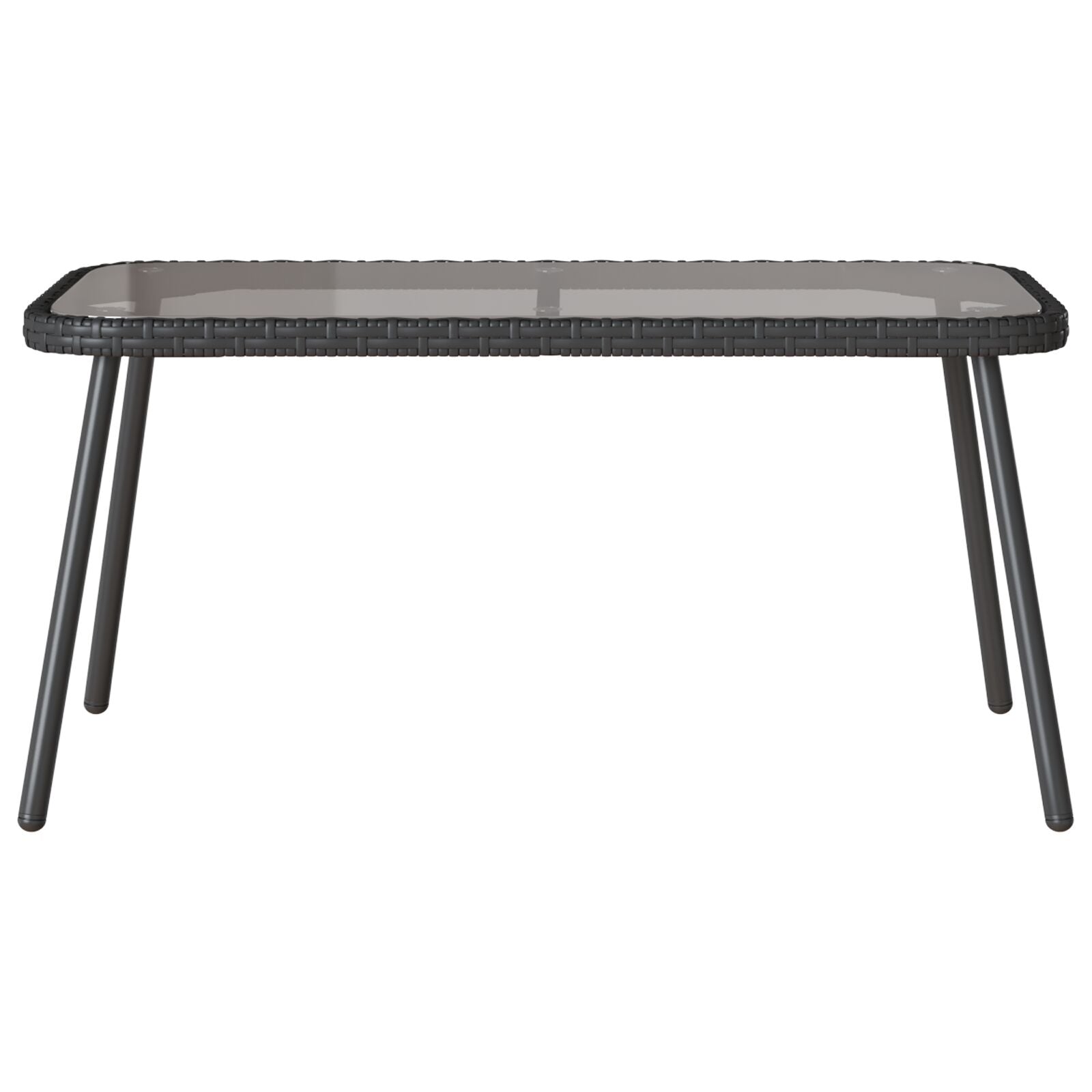 2 Piece Garden Dining Set with Cushions Black Polyester Rattan V1396 Vetonek