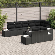 Conjunto de Sofá de Jardín Set de 9 Negro V7091 Vetonek