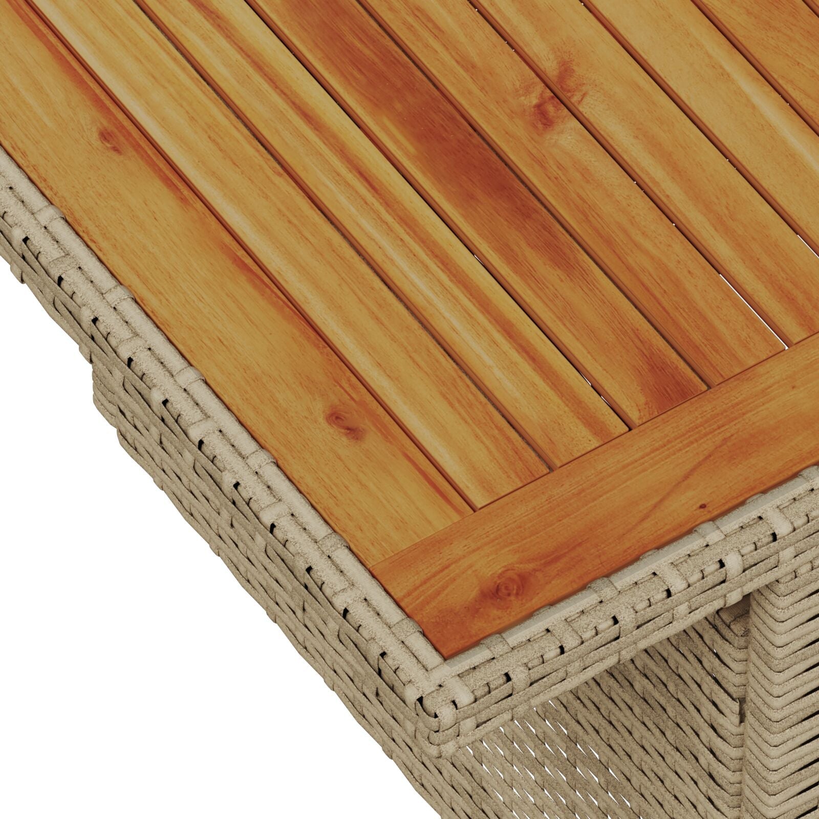 Conjunto de 7 Piezas para Comedor de Jardín con Cojines Beige de Rattan Sintético y Acacia V9757 Vetonek