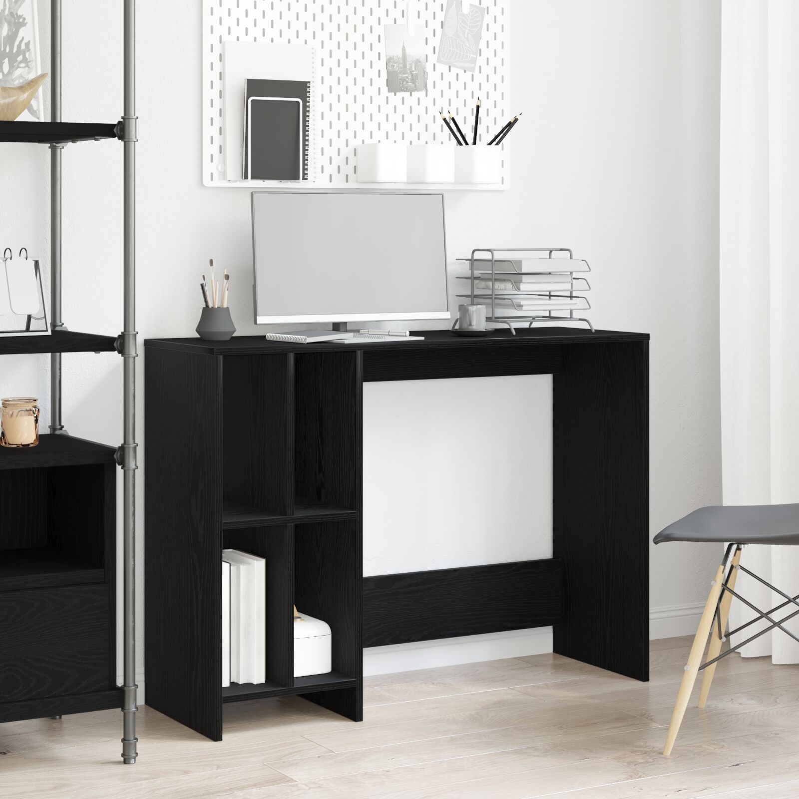 Bureau Chêne Noir 102,5x35x75 cm Bois d'ingénierie V0639 Vetonek