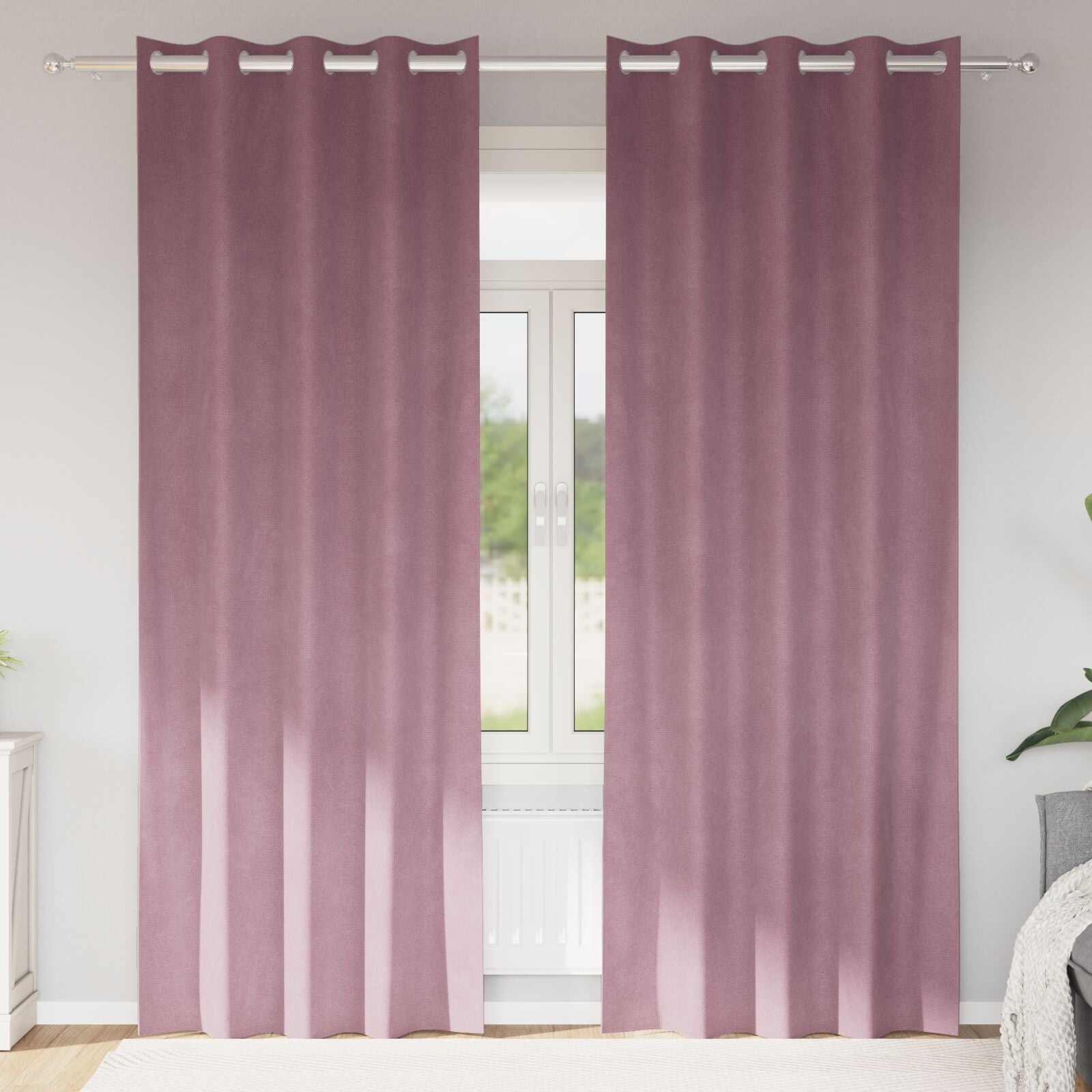 Blackout Curtains with Eyelets 2 pieces Light Pink Velvet V3334 Vetonek