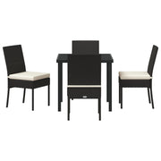 Conjunto de Comedor de Jardín  5 Piezas Negro Poliratán V1472 Vetonek