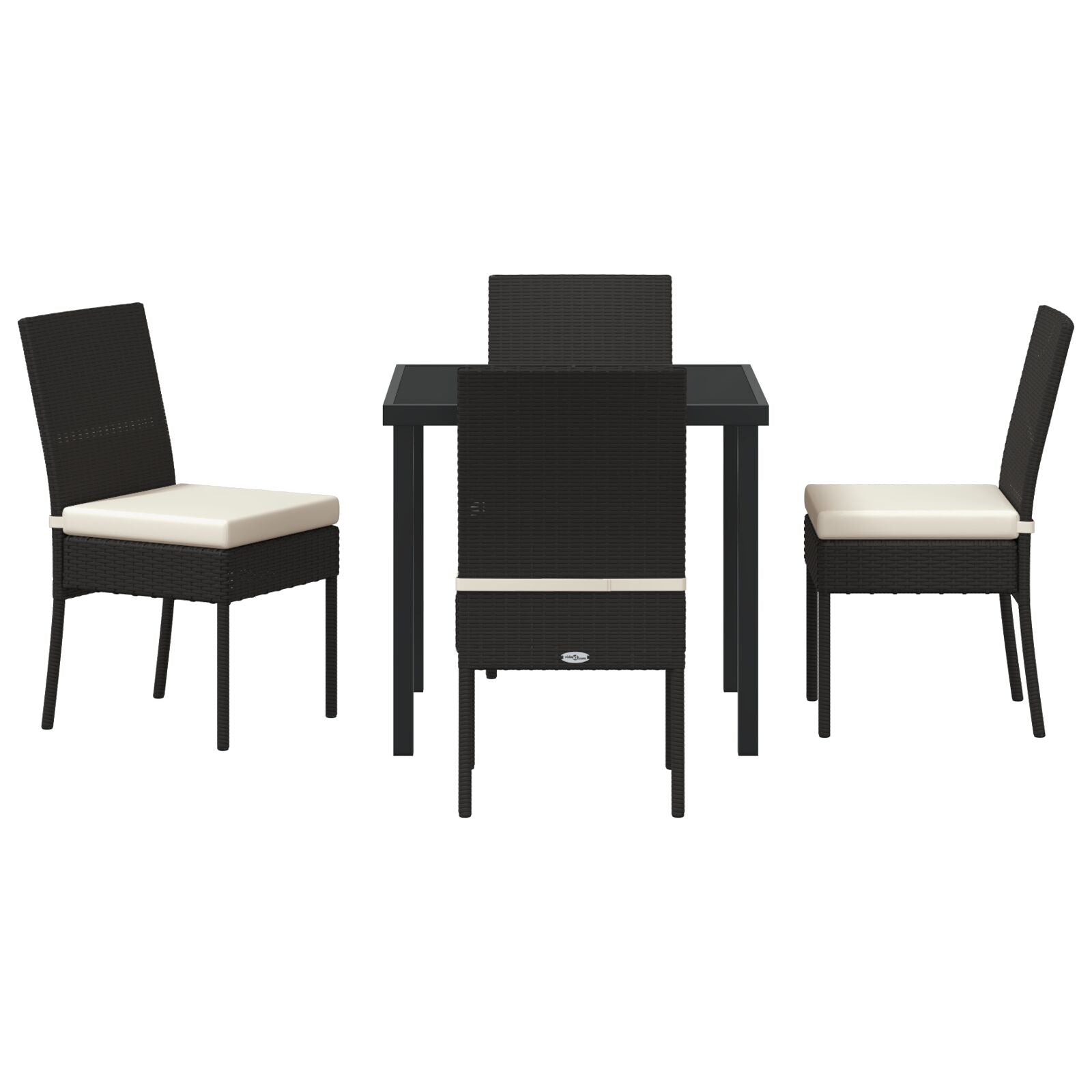 Conjunto de Comedor de Jardín  5 Piezas Negro Poliratán V1472 Vetonek