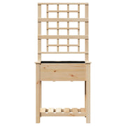 Jardín de Macetero con Enrejado y Estante 71x37x152 cm Madera Maciza de Abeto V0586 Vetonek