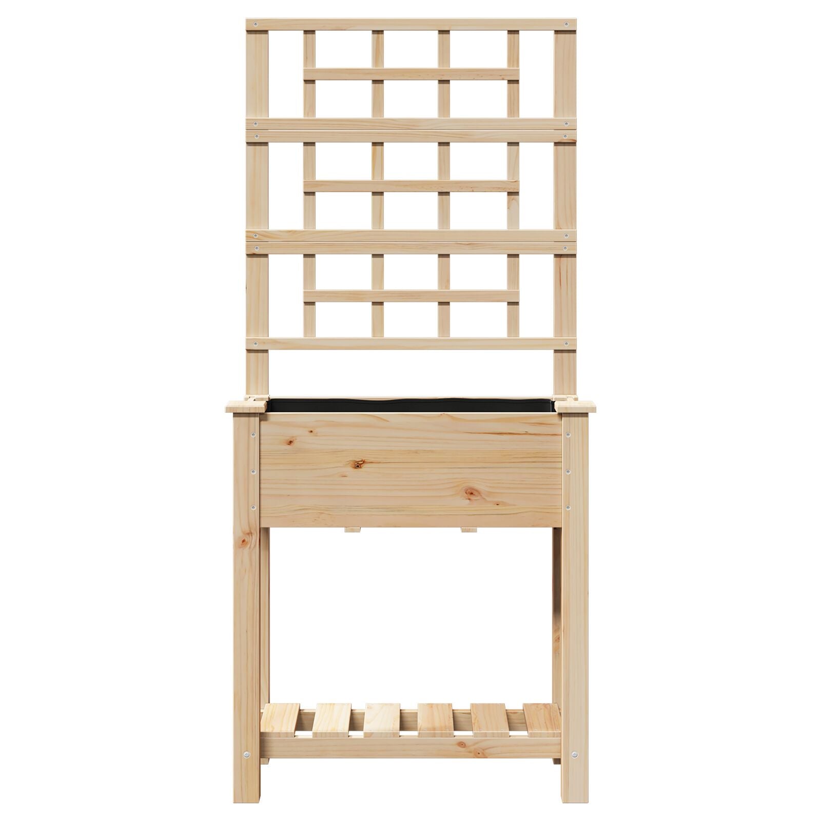 Jardín de Macetero con Enrejado y Estante 71x37x152 cm Madera Maciza de Abeto V0586 Vetonek