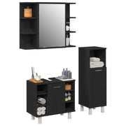 Juego de Muebles de Baño Conjunto de 3 Roble Negro V0356 Vetonek