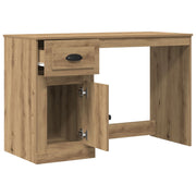 Bureau artisanal en chêne avec rangement 50x115x75 cm Bois travaillé V2213 Vetonek