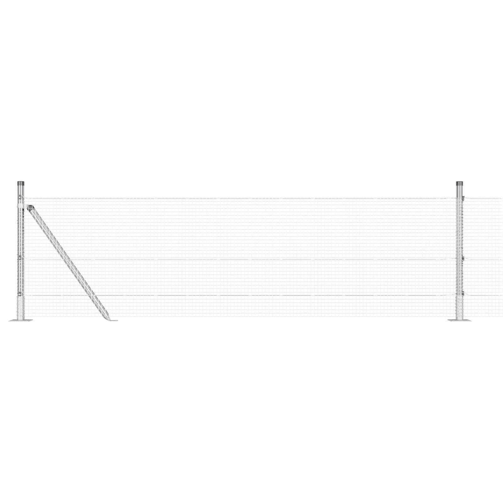 Cerca de Malla Soldada con 13 postes flanchados 0.6x25 m Acero Galvanizado V4724 Vetonek