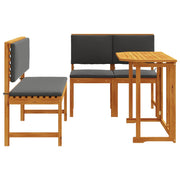 4 Piece Garden Dining Set with Solid Acacia Wood Cushions V2263 Vetonek