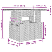8 Piece Garden Dining Set with Cushions in Black Acacia Rattan V1536 Vetonek