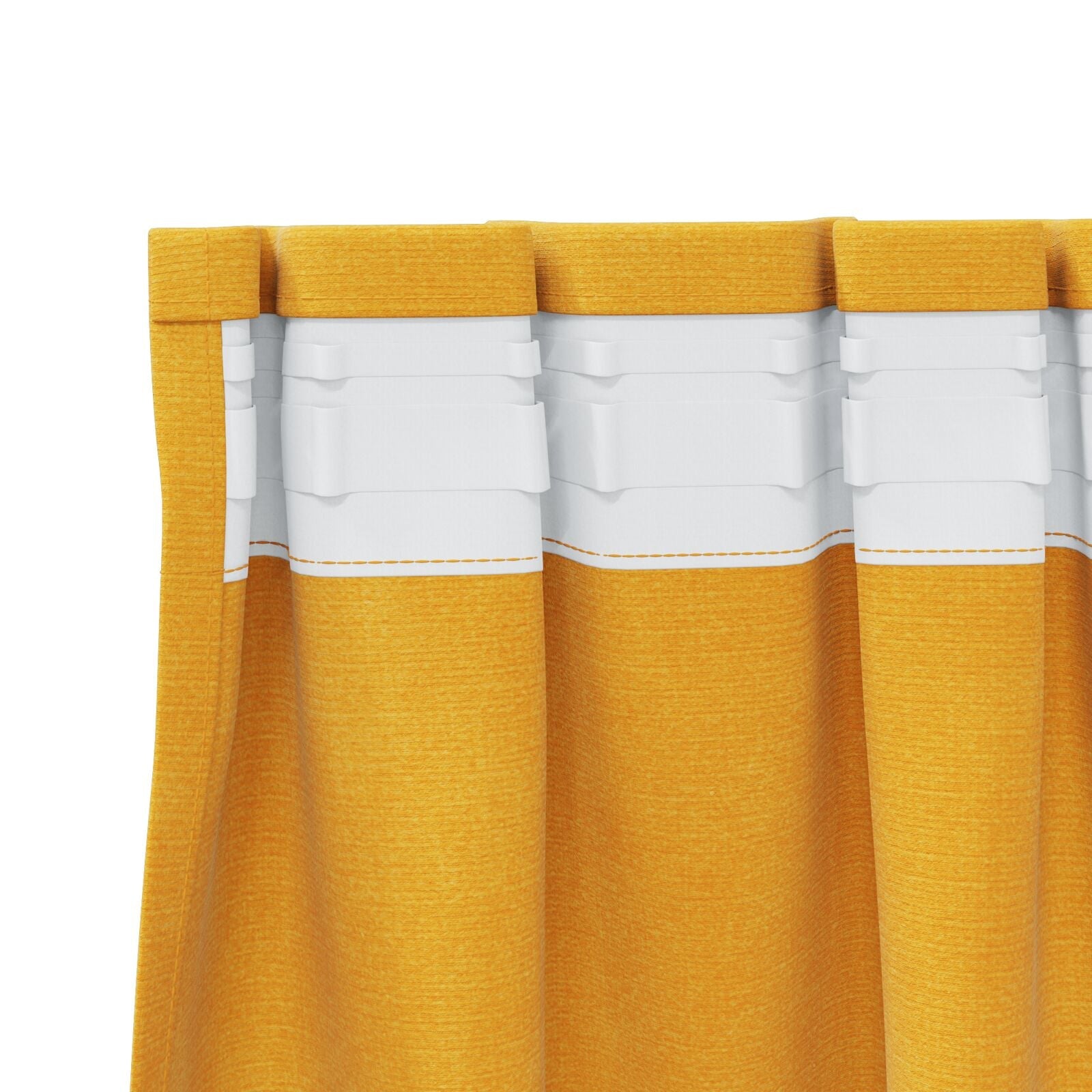 Blackout Curtains with top tape 2 pcs Mustard Yellow Velvet V3686 Vetonek