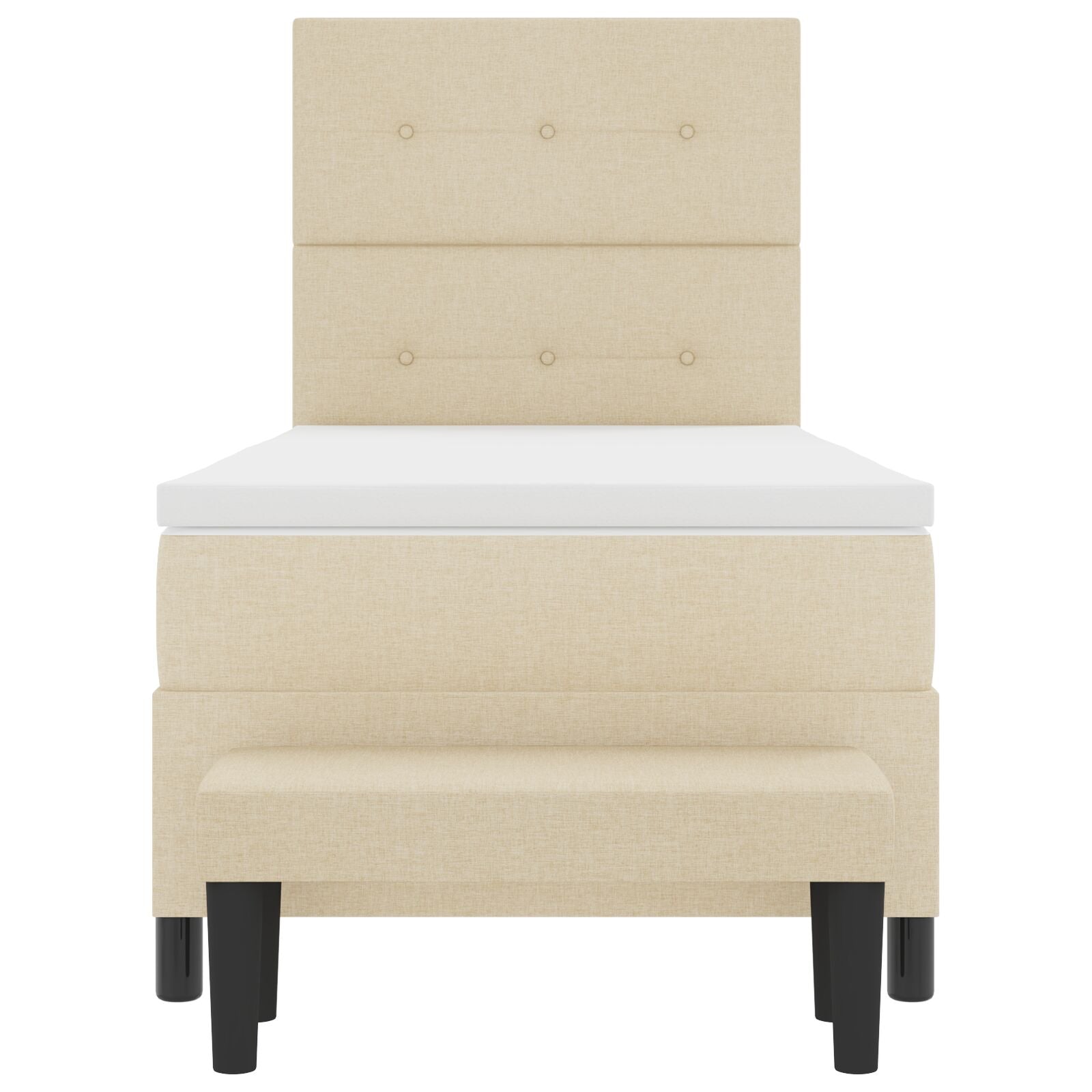 Cama con Base Tapizada con Colchón y Banco Beige 80x200 cm Tela V0758 Vetonek