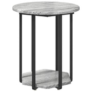 Mesa Lateral 2 pcs Gris Sonoma de Madera y Metal V4375 Vetonek