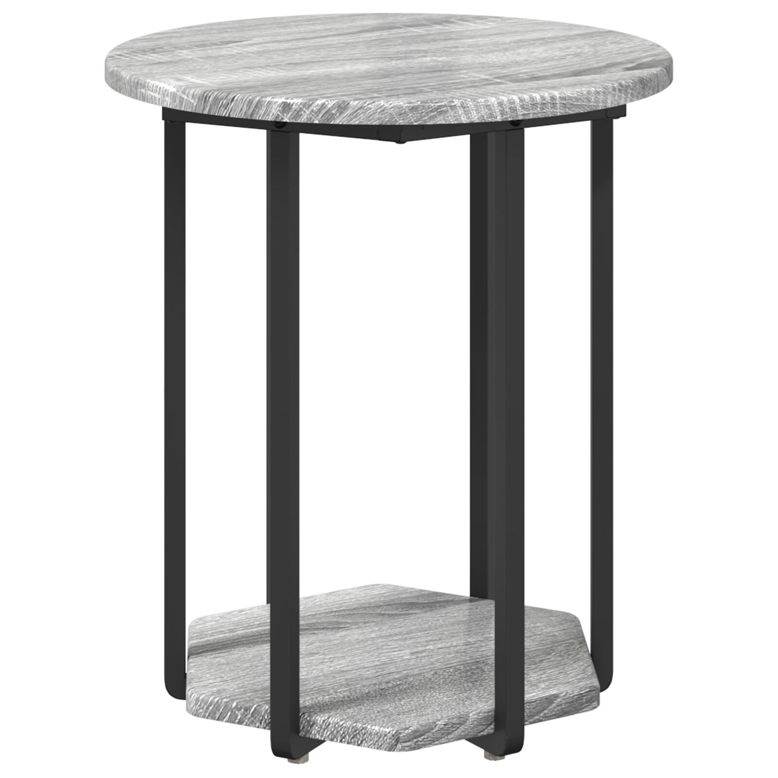 Mesa Lateral 2 pcs Gris Sonoma de Madera y Metal V4375 Vetonek