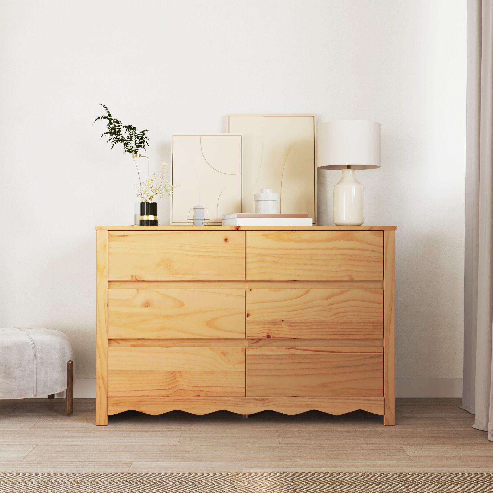 Cómoda ""DRAMMEN"" 111x43x73,5 cm de Madera Sólida de Pino V7064 Vetonek
