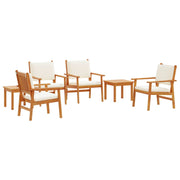 6 Piece Garden Dining Set with Solid Acacia Wood Cushions V7302 Vetonek