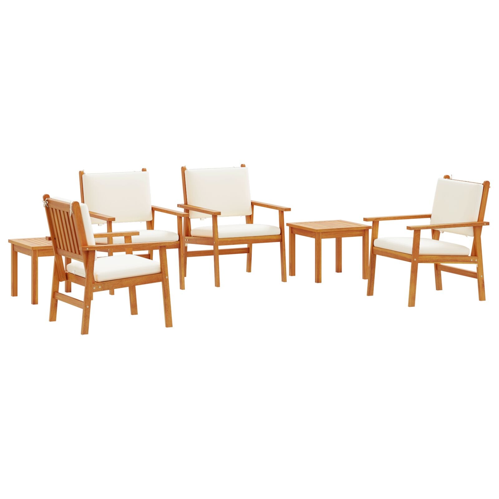 6 Piece Garden Dining Set with Solid Acacia Wood Cushions V7302 Vetonek