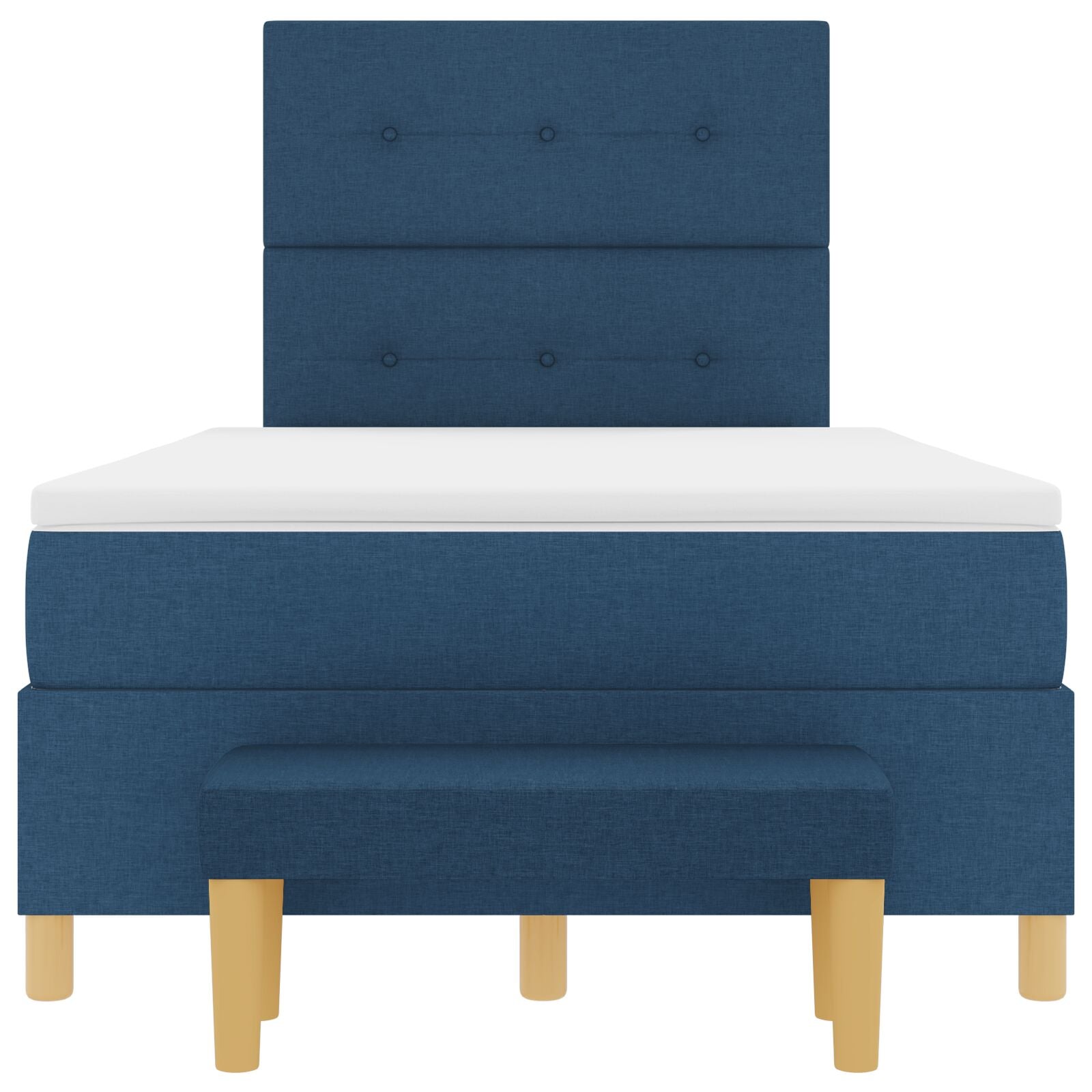 Cama con Base con Colchón y Banco Azul 120x190 cm Tela V3353 Vetonek