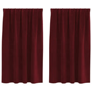 Blackout Curtains with Top Tape 2 pcs Burgundy Velvet V3945 Vetonek
