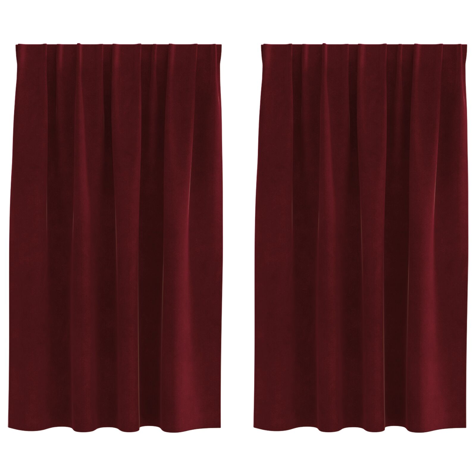 Blackout Curtains with Top Tape 2 pcs Burgundy Velvet V3945 Vetonek