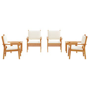 6 Piece Garden Dining Set with Solid Acacia Wood Cushions V7302 Vetonek