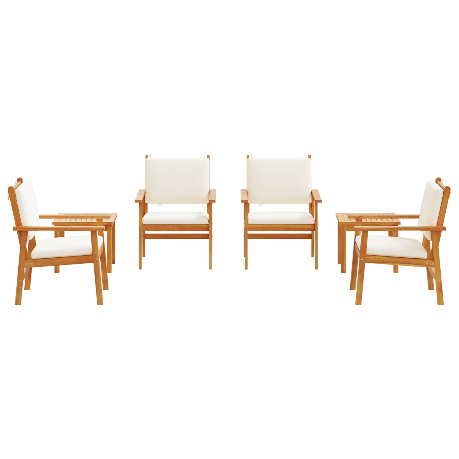 6 Piece Garden Dining Set with Solid Acacia Wood Cushions V7302 Vetonek